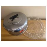 Cake plate, chrome lid