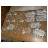 Mixed lot of snack sets, glass, trays, cups