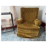 Vintage avocado green swivel rocking chair