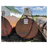 500 gallon fuel tank, 110 volt pump
