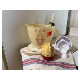 Batter bowl, chicken timer, candy thermometer,