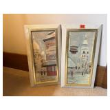 Vintage French landscape framed art prints (2)