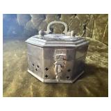 Brass cricket box, Sterling "Kathy" ID bracelet