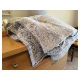 Gray fluffy blanket