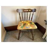 Farmhouse chair, patchwork seat cushion