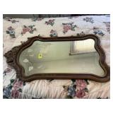 Antique etched wall mirror