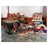 Mixed lot Christmas Village houses, barn