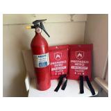 Fire extinguisher, fire blankets