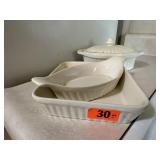 White baking dishes (3)