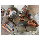 Ridgid tool set, reciprocating & circular saws,