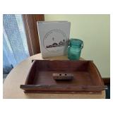 Nutcracker box, cookbook, Avon jar
