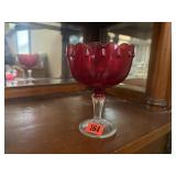 Ruby pedestal dish