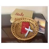 Religious lot, Holy Bibles, book, prayer cross,