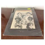 Black & White Little Rascals portrait sketch