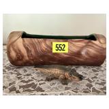 Log planter, alligator shaker