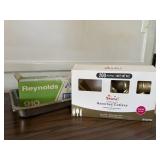 Stainless pan, plastic wrap, disposable silverware