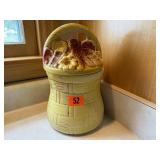 Floral basket cookie jar
