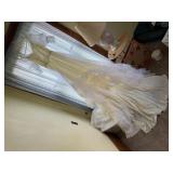 Vintage size 6 wedding gown, veil