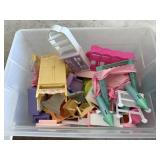 Tote of doll furniture