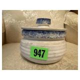 'God is Good' covered stoneware crock