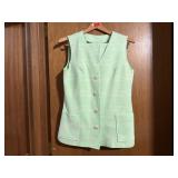 Vintage lime & white vest & pant suit