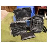 Levenger leather, assorted bags, backpack, wallet