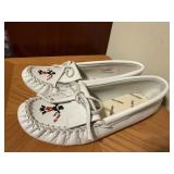 Minnetonka white leather moccasins