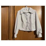 Vintage white & navy cropped jacket