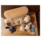 Vintage drawer organizer, sachets, lace