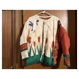 Handmade quilted duck & loon jacket
