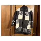 Handmade quilted black & white jacket