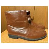 Brown leather boots