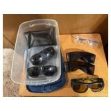 Tote of sun glasses, safety glasses