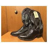 Abilene black leather cowboy boots