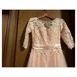 Lace bodice formal floor length gown