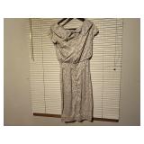 Vintage beige cap sleeve dress