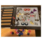 Mirrored jewelry keeper, earring collection