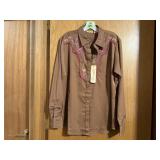 NWT Wrangler embroidered shirt, long sleeve