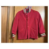 Youth red wool varsity jacket