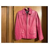 Outerwear pink leather jacket