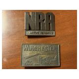Winchester, NRA belt buckles (2)