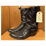 Justin Ostrich black cowboy boots