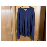 Navy cashmere V-neck sweater