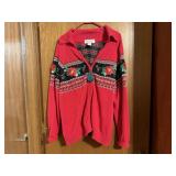 Christmas sweater, plaid stirrup pants