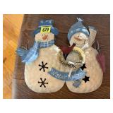 Winter Welcome metal snowman sign