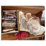 Shoebox of fabric remnants