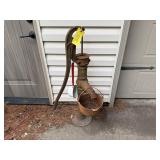 Water pump, enamel scoop, cast iron pot
