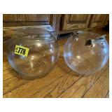 Glass fish bowls (2)
