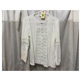 Lucky Brand white sheer blouse