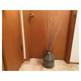 Metal can, decorative grass